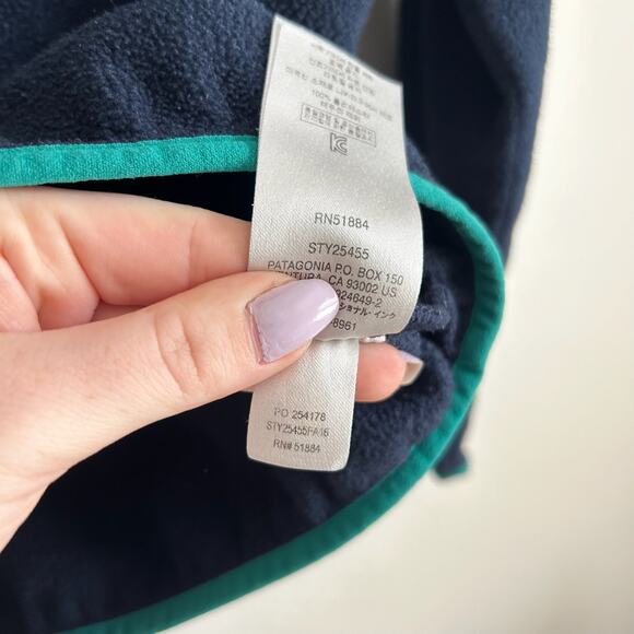 Patagonia Synchilla Snap Pullover Sweatshirt Navy Blue XS - Picture 5 of 9
